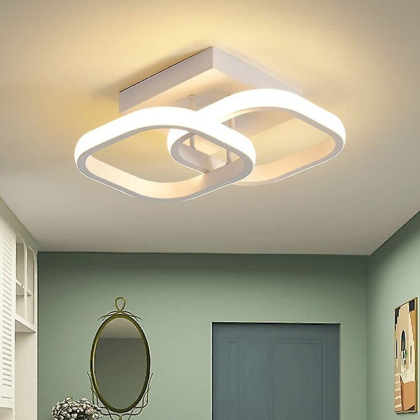 LED Loftlampe, Moderne Loftlampe 24W 2520lm, Akryl Loftlampe Armatur, Lysekrone Lampe til Gang Soveværelse Badeværelse Køkken Stue Hjem O