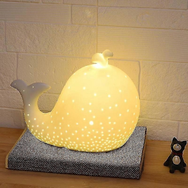 Kreativ Keramisk Dejlig Hval LED Bordlampe