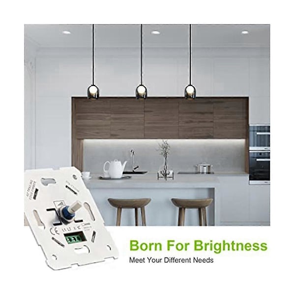 LED Dimmer Bryter, Innfelt Dimmer kompatibel med Dimmbare LED og Halogen, 5-300 W Dimmer Bryter LED, Ph