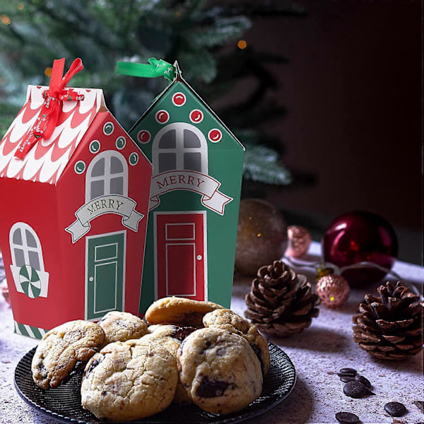 24 Julekalender, Julekalender Gaveæsker, Julekalender til Fyldning Paphuse, DIY Julekalender med Bånd og Klistermærker