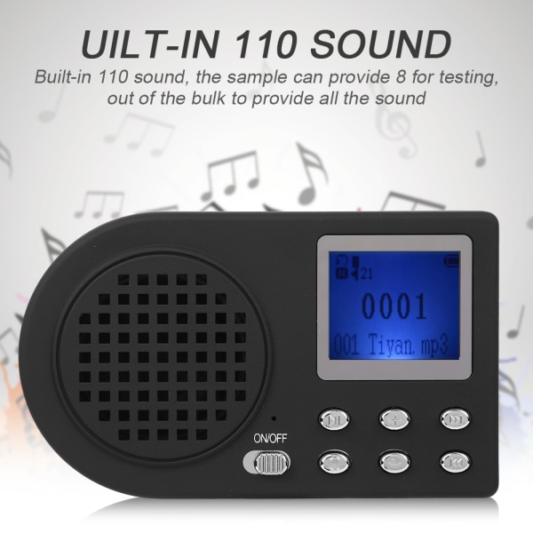 Elektrisk MP3 Hunting Bird Caller Ljudspelare med LCD-taktikskärm Bärbar digital utrustningEU 110~240V