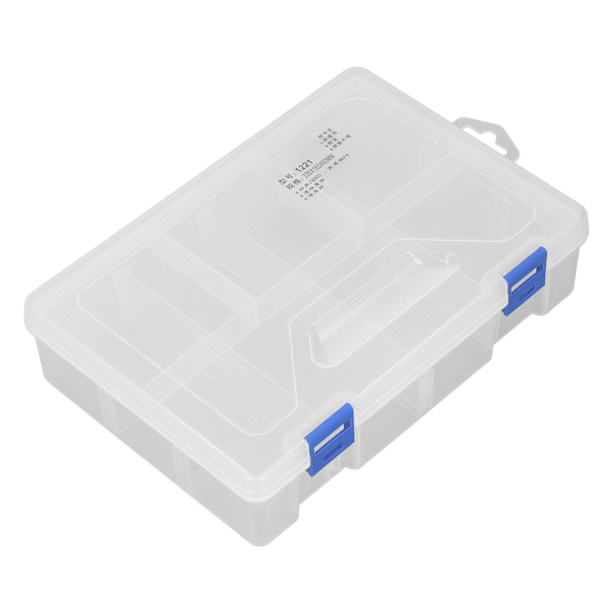 Fackbox 2 lager 8 rutnät Smådelar Organizer Transparent PP Förvaringsbehållare med justerbara avdelare