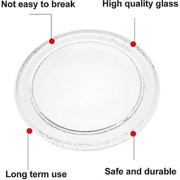Mikrobølgeovn Glasplade Mikrobølgeovn Glas Drejetallerken Udskiftning Flad Bund Glasbakke 24,5 cm/9,6 tommer (flad bund)