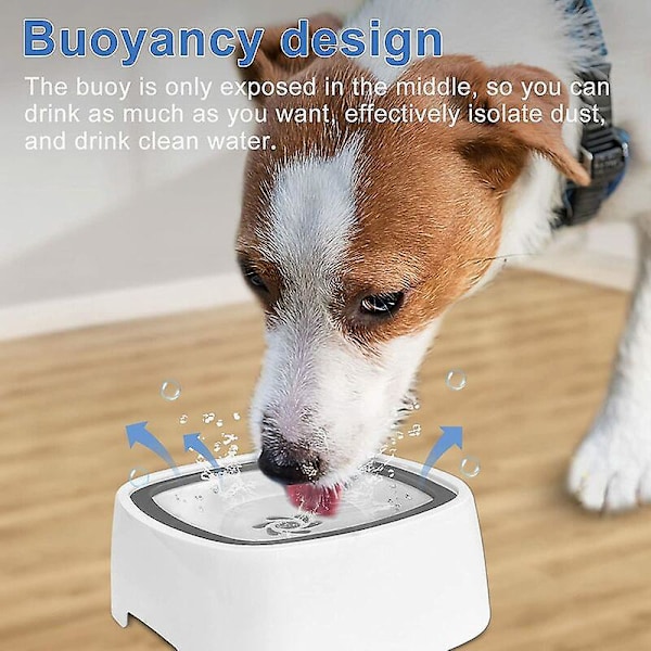 Anti-Stänk Hundvattenskål, 1.5L Anti-Stänk Hundskål, Anti-Spill Husdjur Hundskål, Flytande Vattenskål, Hundskål för Hund, Katt, Valp