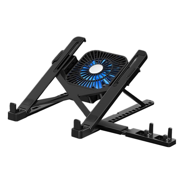 Laptop Stand med Køleblæser Computerholder til Rejser Lejligheder Studier Sort