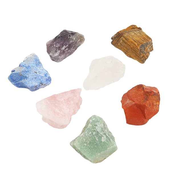7 stk. Chakra Sten Sæt 7 Farver Farverige Rå Chakra Sten Krystal Sten Sæt til Healing Meditation