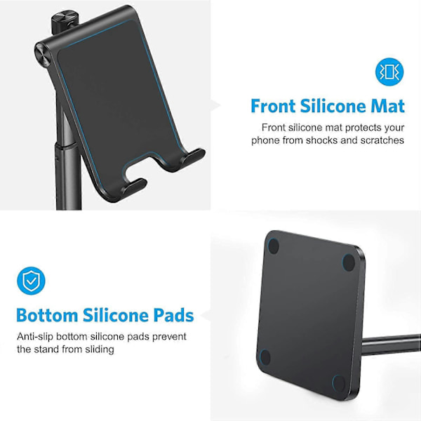 1 st Mobiltelefonställ, Vertikalt Skrivbordsställ för Smartphone, Höjdjusterbart Telefonställ för iPhone 13 Pro/13/12 Mini/12 Pro/12, Andra Smartphones, Bl