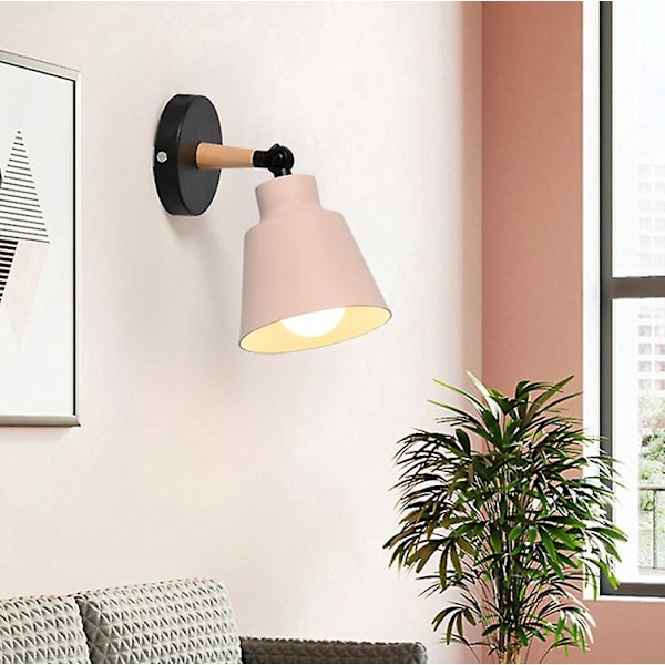 2 Pakker, E27 Metall Justerbar Retro Innendørs Vegglampe, Svart