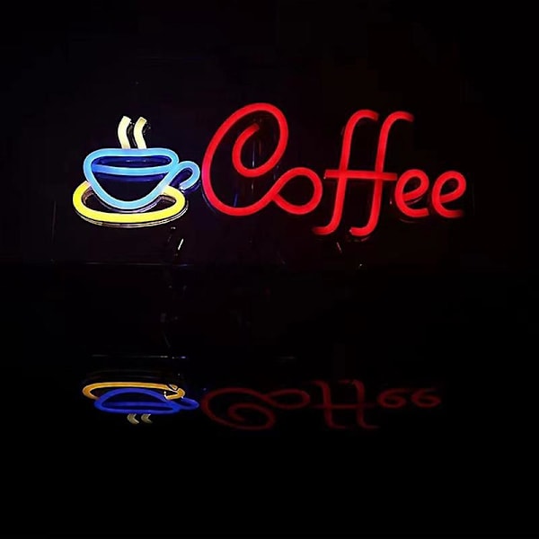 1 st Neon LED kaffe Neon Bokstav Väggkonst Neonljusskylt Söt Neonlampa för Café Bar Klubb Party Deco Gåva Partydekoration