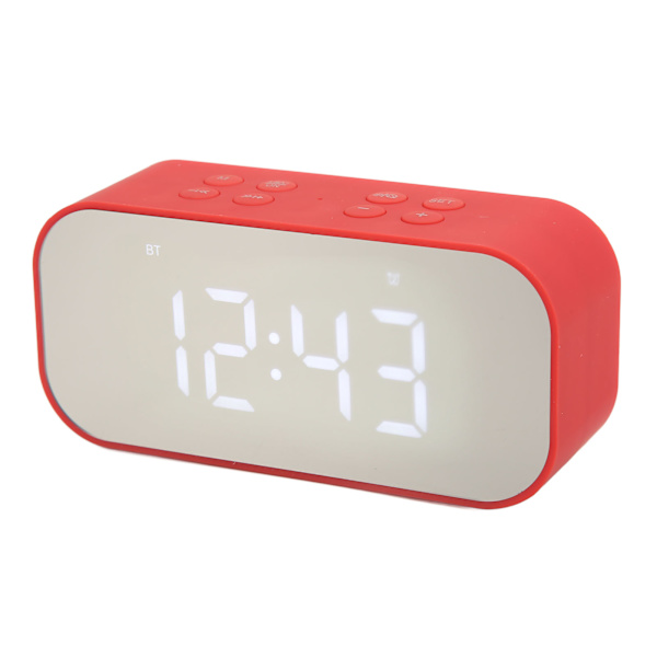 Väckarklocka Spegel Elektronisk Intelligent Brusreducering 45MM Högtalare Dubbel Högtalare Digital Dubbel Väckarklocka Röd