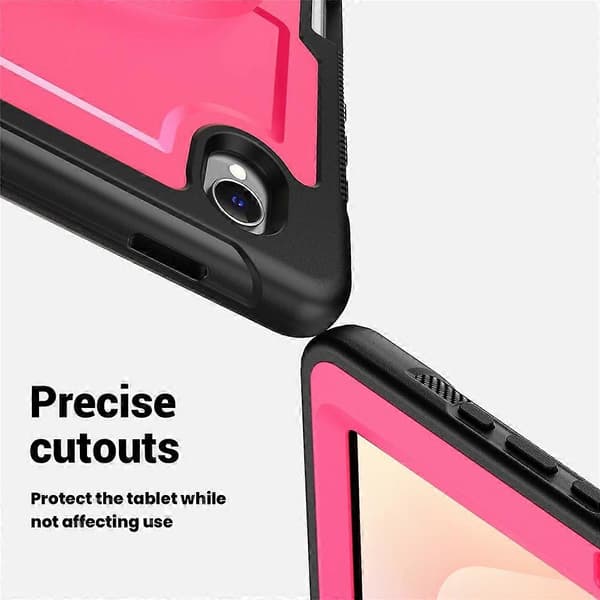 Compatible with Samsung Galaxy Tab S11 Case Hand Strap Stand PC + TPU Tablet Case with Shoulder Strap and Pen Holder Pink