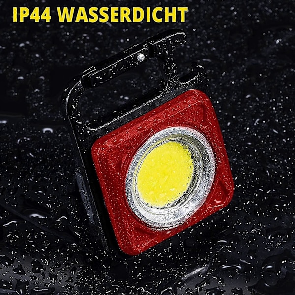 Mini LED Lommelygte, Genopladelig LED Arbejdslampe, 800 Lumen Magnetisk Arbejdslampe til Sengebord, Værksted, Nødsituation, Udendørs Lampe Rød_SZXM
