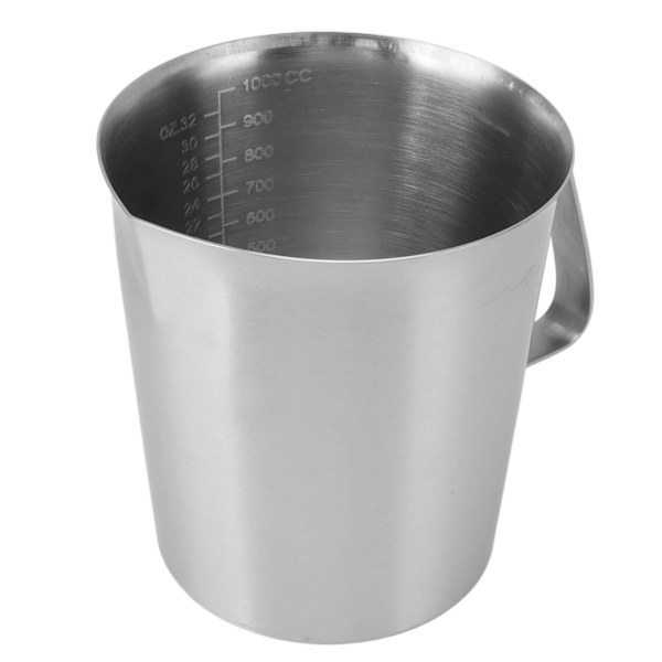 304 rustfritt stål melkeskummerkanne Kaffe Melkeskummerkanne Melkeskummerkopp med håndtak 1000ML