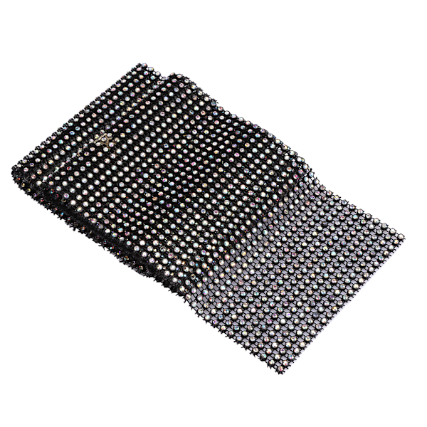 24 rader svart bunn plast strass mesh bånd sy trim plagg tilbehør dekorasjon