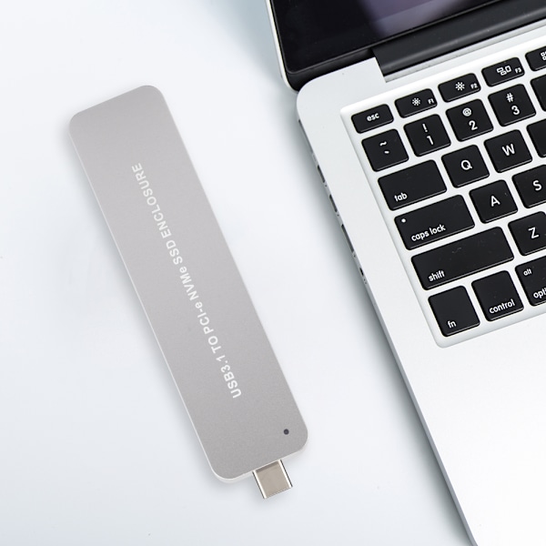 M.2 NVME til Type C bærbar metall sølv mobil harddisk SSD boks kabinett innkapsling uttrekkbar