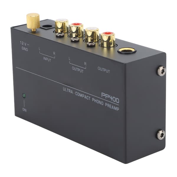 PP400 Phono Preamp Ultra Compact Phono platespillerforforsterker for platespiller 100‑240V US Plug