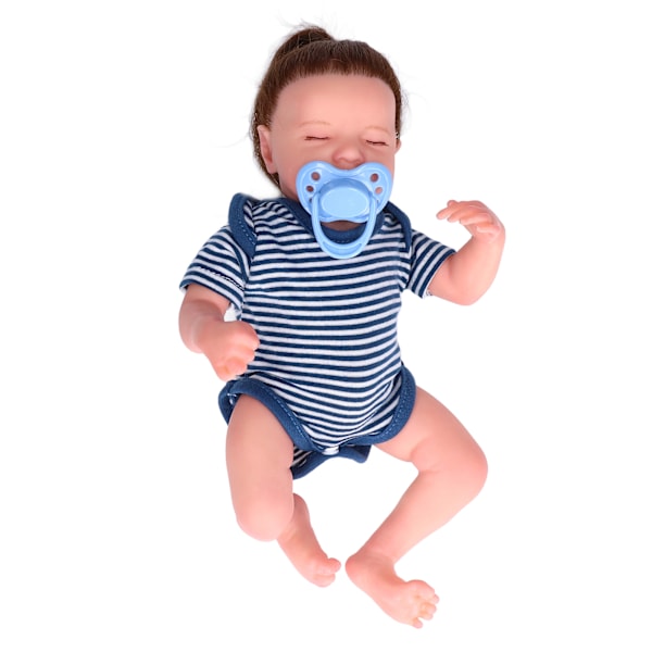 12 Tums Silikon Dockliknande Ögon Stängda Emulational Nyfödd Babydockor Tvättsbart Vattentätt Babypojke