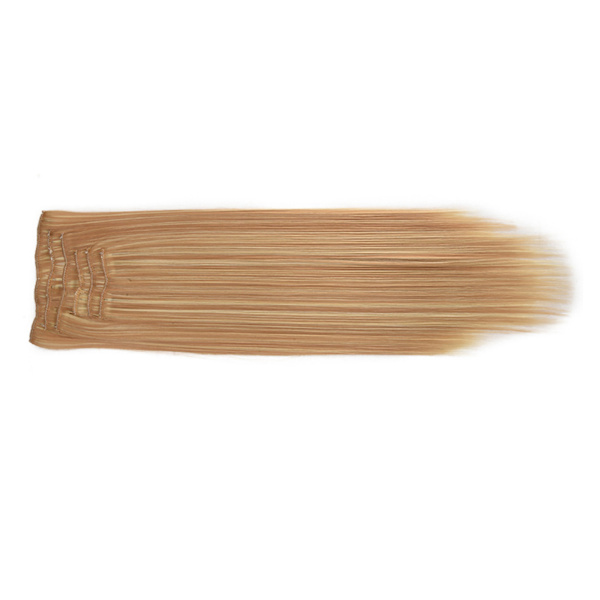6 STK Clip in Hair Extensions Lang rett parykk for daglig bruk Matt høytemperatur silke 16.27H613#