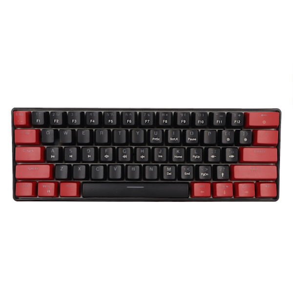 61-tasters mekanisk tastatur Blå switch Kablet RGB Gaming Mekanisk tastatur med cool lyseffekt til kontorstudie Rød og sort