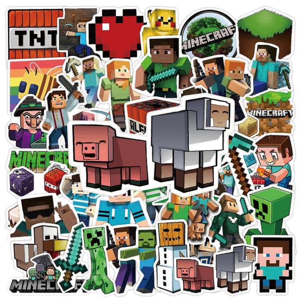 50 kpl Minecraft-sarjakuvatarroja
