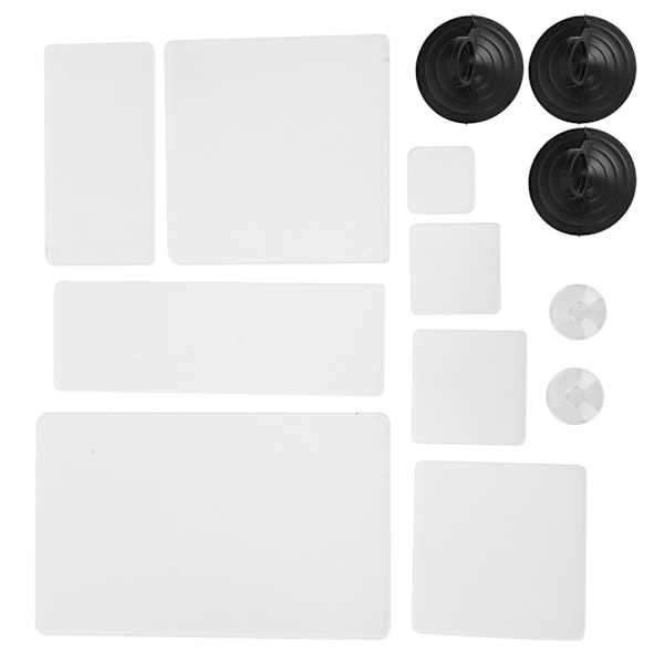 Stempelblokk i akryl, gjennomsiktig med hvite stiplede linjer for scrapbooking, håndverk og stempling