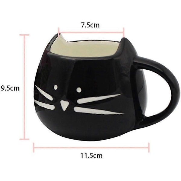 Sød Killing Keramisk Krus Par Kop Porcelænskrus til Kaffe/Te/Espresso/Mælk/Vand (Sort)