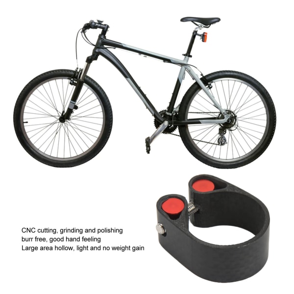 Sadelstolpsklämma för cykel i kolfiber - Lätt och hållbar Mountainbike-rörklämma - Svart CNC-skärande sadelstolpskrage för landsvägscyklar - 30,8/31,6 mm