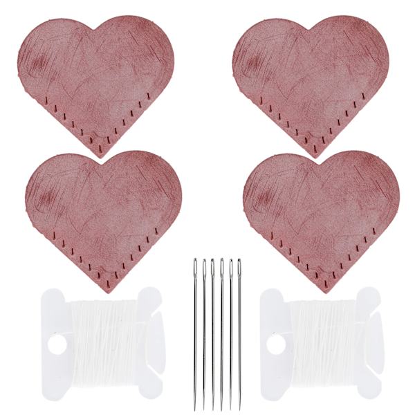 2 Set Hjärtformade Tyg Hörnsida Bokmärken Markör DIY Läder Varor SymaterialRosa