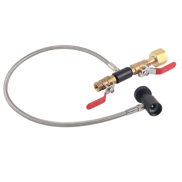 CGA-320 CO2-sylinderoverfyllingsadapter med slange for påfylling av brusbeholder 24\" uten måler