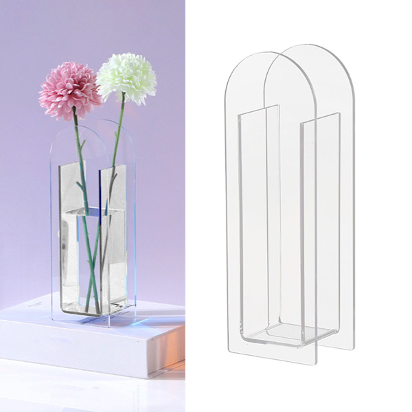 Modern akryl klar vas färgglad akryl blomvas för bröllopsfest hem bordsdekoration transparent vit