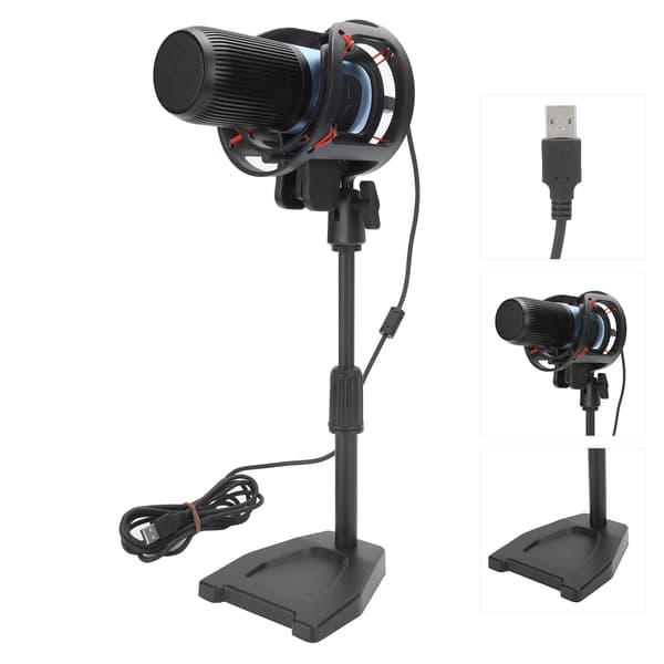 Studio kringkasting og opptak kondensatormikrofonsett kardioidmikrofon USB for karaoke
