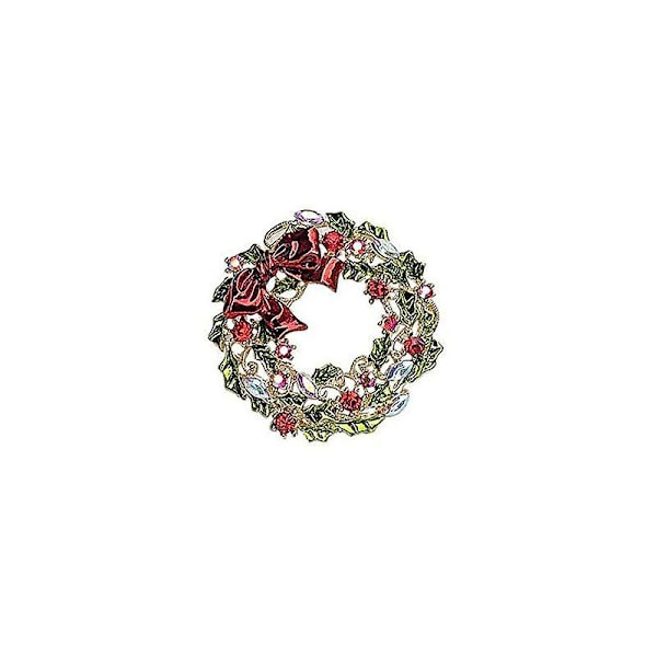Farverig Rhinestone Guirlande Formet Guirlande Julebroche Nål Gylden Julefest Gave