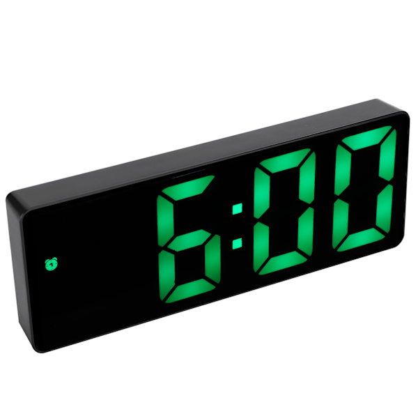Elektronisk klocka LED-skärm Digital spegelväckarklockor Batteriplugg DualUse 0712