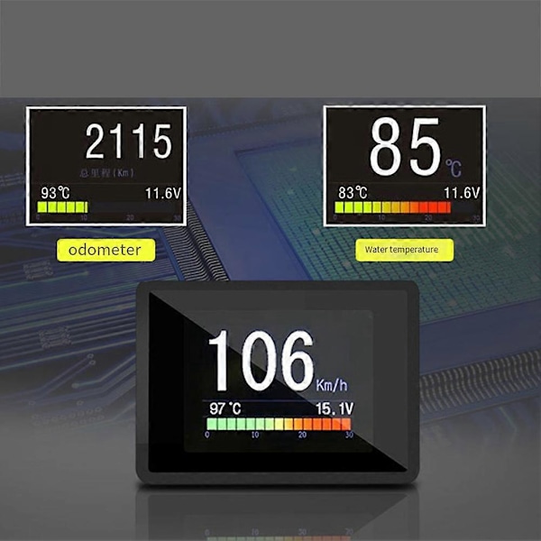 OBD On-Board Car Head Up Display HUD Digitalt Speedometer Trip Display Sort23