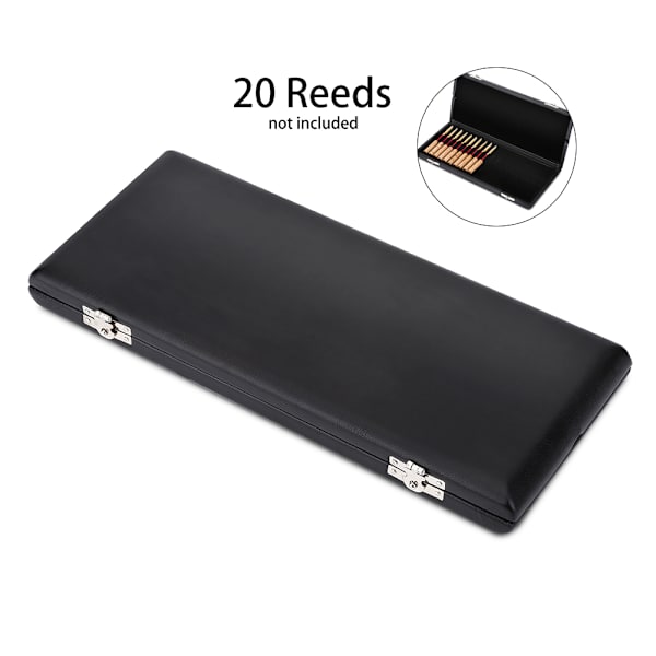 Træ PU Læder Cover Reed Case Holder Opbevaringsboks til 20 stk Oboe Reeds #3