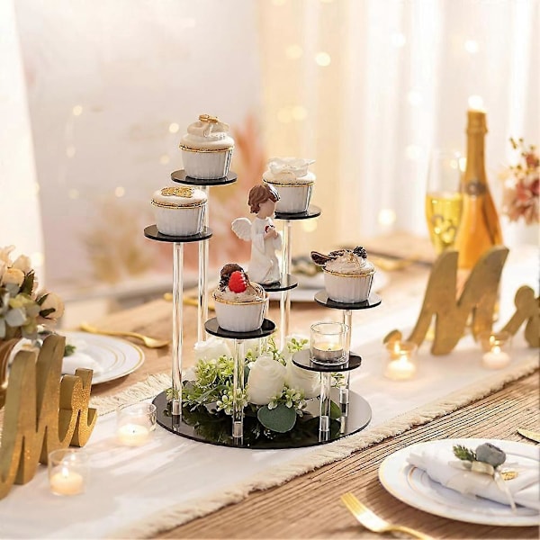 Akryl Dessert Display Stand Smykker Kage Opbevaringsstativ Sort