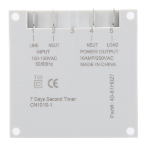 Liten Typ 7 Dagars Programmerbar Digital Display Timer Switch 1S~168h 5VA(110V AC)