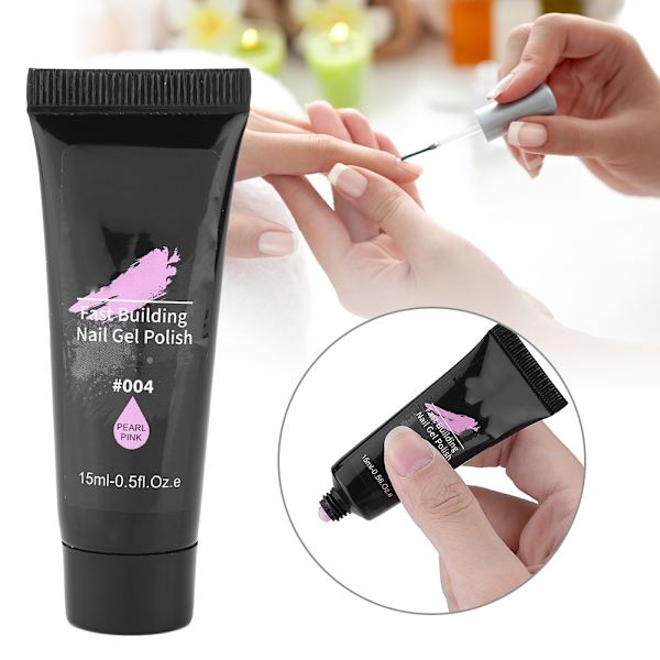 UV-gel för smärtfri nagelbyggare, förlängning, akrylnaglar, UV-tips, lim, nakenrosa