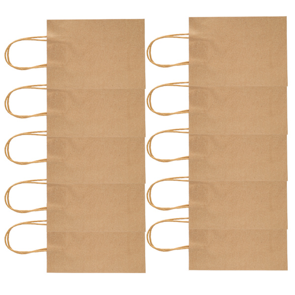 50 stk gavepapirpose Genanvendelig Kraft gaveindkøbsposer til festbryllup 15x8x21cm
