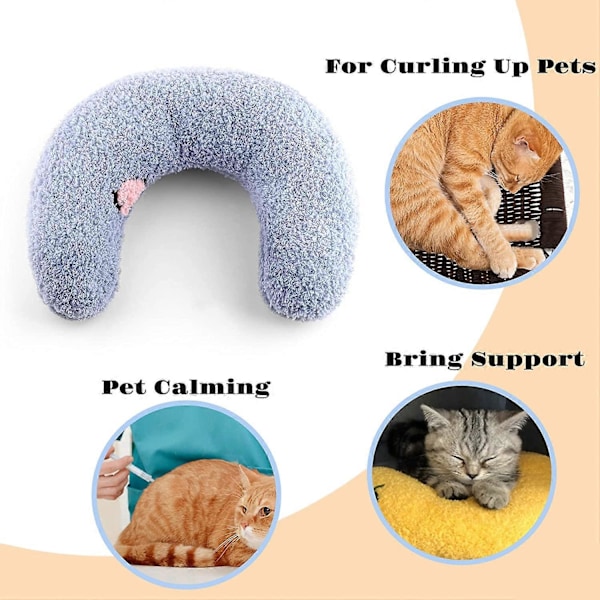3-pack Kuddar för Innekatter Fluffig Katt Lugnande Kudde Söta Kaninkuddar för Husdjurssömn