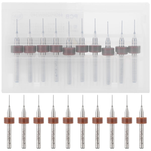 10 stk mini borsett for trebearbeiding, boring av klokker, reparasjon av mobiltelefoner, verktøy 0,5 mm
