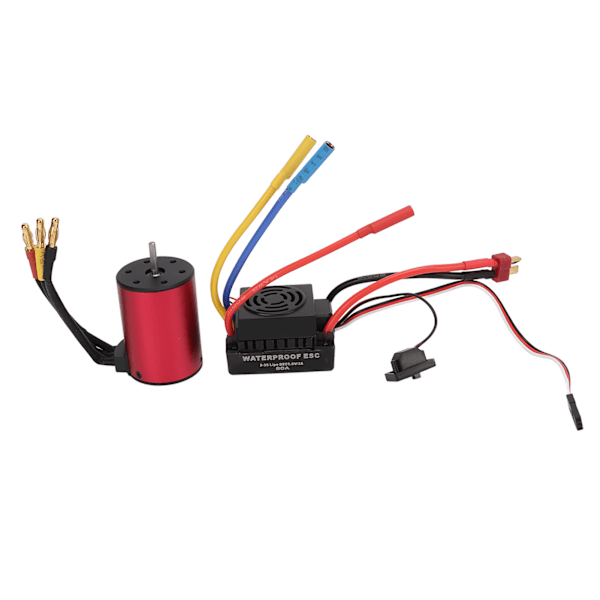 S3650 4300KV Vanntett Børsteløs Motor + 60A Børsteløs Motor ESC T-Plugg Hann for 1/10 RC Bil Oppgraderingsdeler