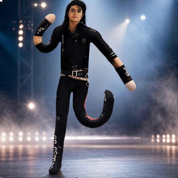 Funny MJ Michael Jackson Böjbar Posebar Plysch Abstrakt Docka Fan Present-28cm Red