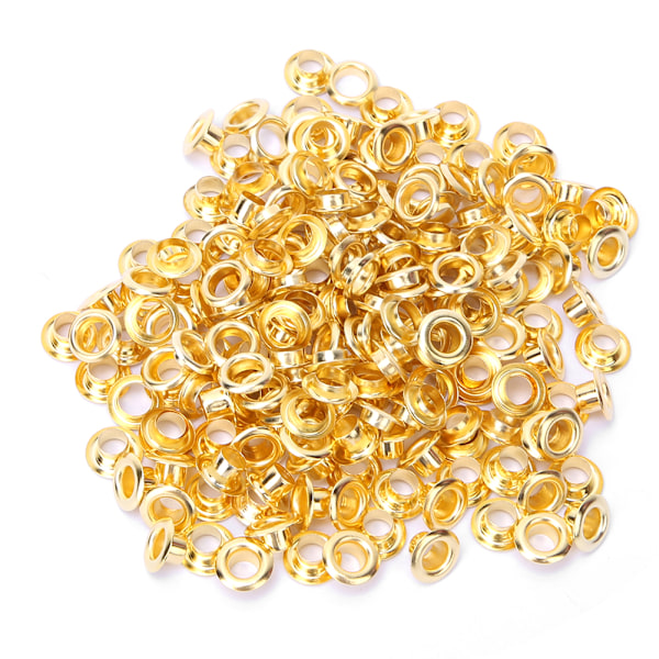 100 Set Brass Eyelet Clothing Bag Accessory Double Side 4mm Eyelet Grommet KitGolden