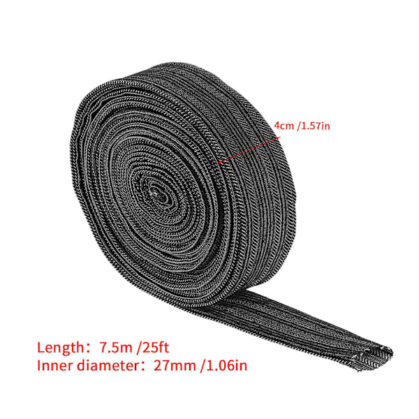 40mm Denim Skyddshylsa 7,5 Meter Flexibel Kabelhylsa för Svetbrännare Hydraulslang