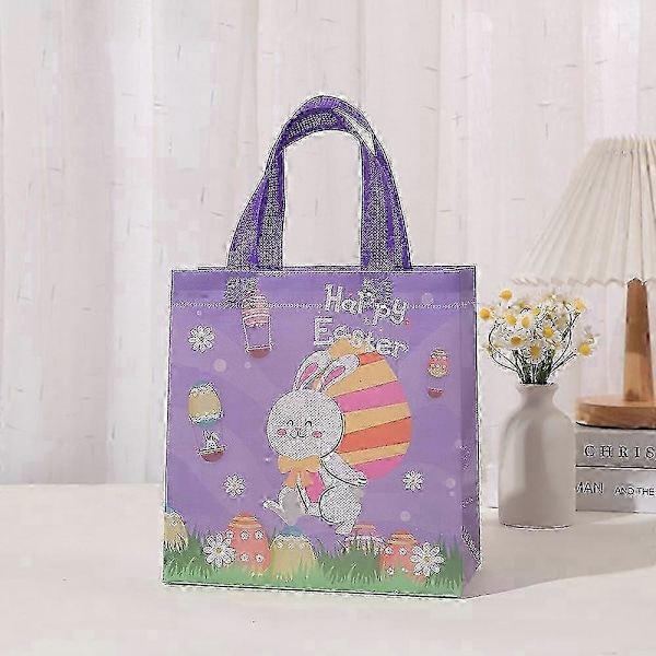 12 stk. Påskegaveposer Påskeposer med håndtak Happy Easter Basket-poser med håndtak