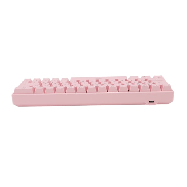 Vaaleanpunainen 64 näppäimen mekaaninen näppäimistö 5V DC tukee langatonta 2.4G Bluetooth 3.0 5.0 Type C langallista pelihiirtä Windows Red Switchille
