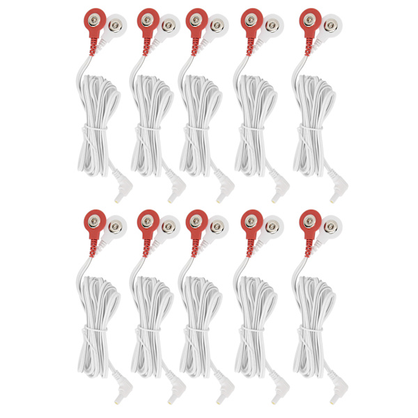 10 stk./pose 2,35 mm 1,5 m 2-i-1 knaptype Elektrodeledningsledninger Kabel til TENS Unit Fysioterapimaskine
