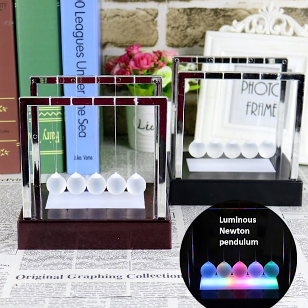 Upplyst Newtons pendelboll miniatyrmodell prydnader heminredning hemmakontor skrivbordsdekor presenter