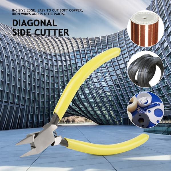 1 stk. 4\" Diagonal sidekutter kobbertrådkutter tang nipper reparasjonsverktøy - gul